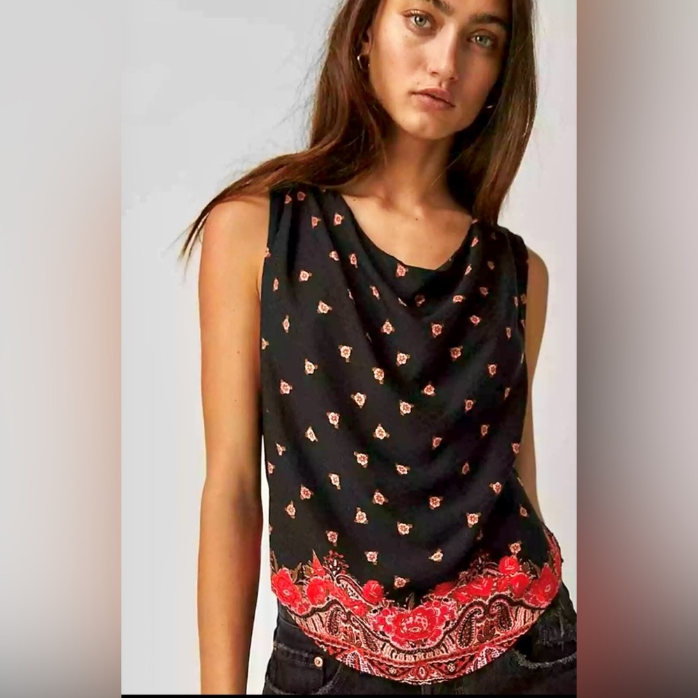 NWT Free People Silas Cowl-neck Cropped Top